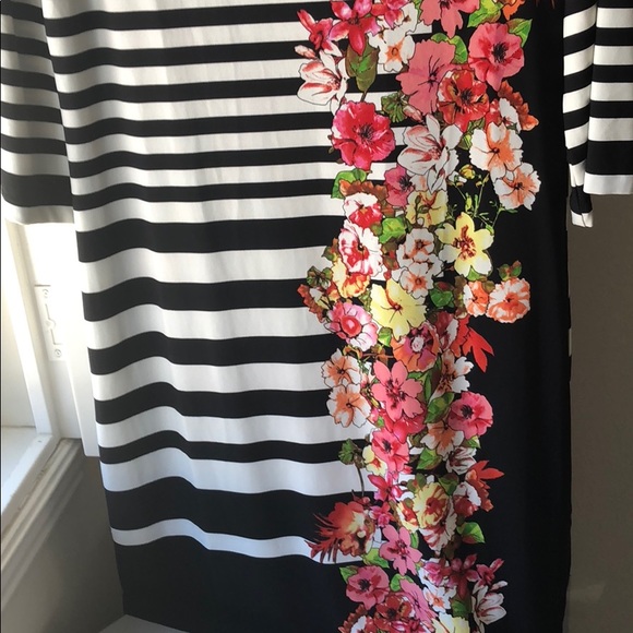 🆕🌺 Floral Print Striped Sheath Dress - Picture 2 of 6